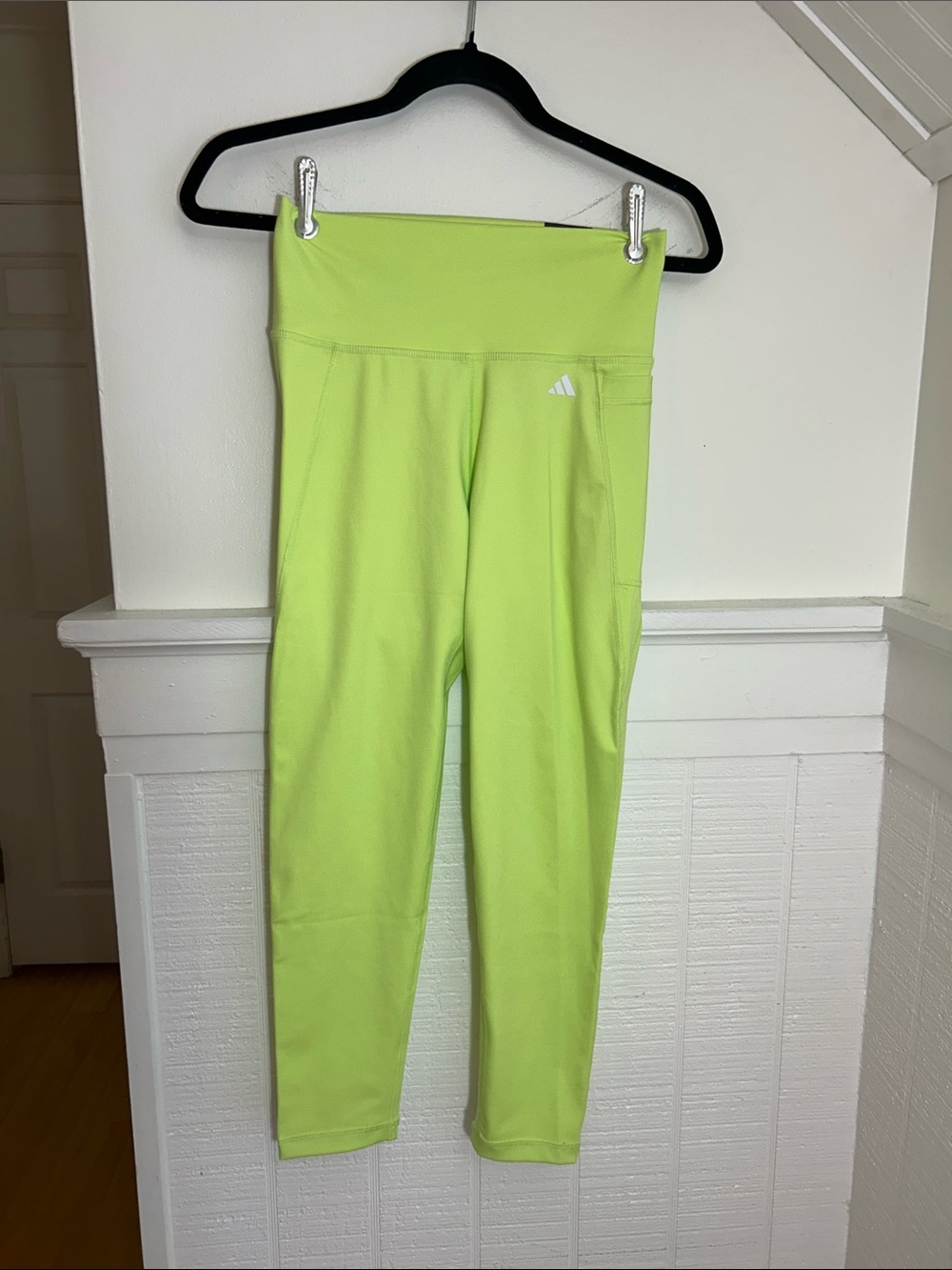 Adidas Neon Green NWT High Rise Tight Fit 7/8 Aeroready Training Leggings, Med